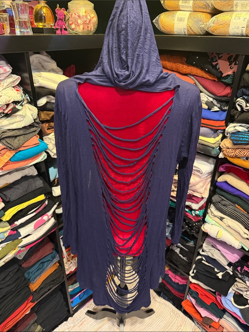 #701. 6/$32-open back lightweight statement cardigan. Medium.